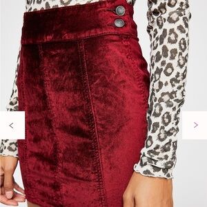 Free People Rich Red Mini Skirt